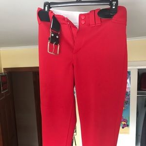 Red softball pants